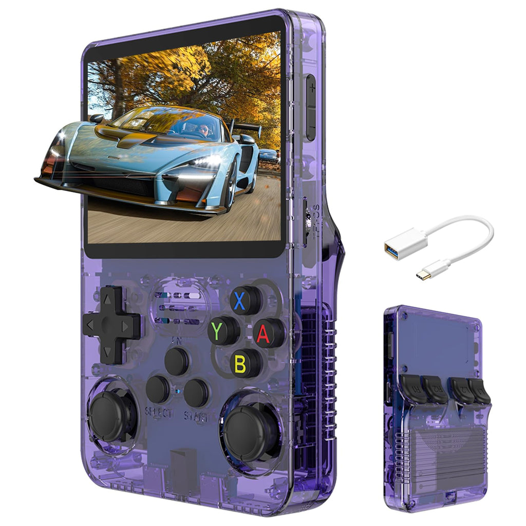 R36S Retro Handheld Video Game Console Linux System 3.5-inch IPS Screen Portable Handheld Video Player 64GB 15000 Games